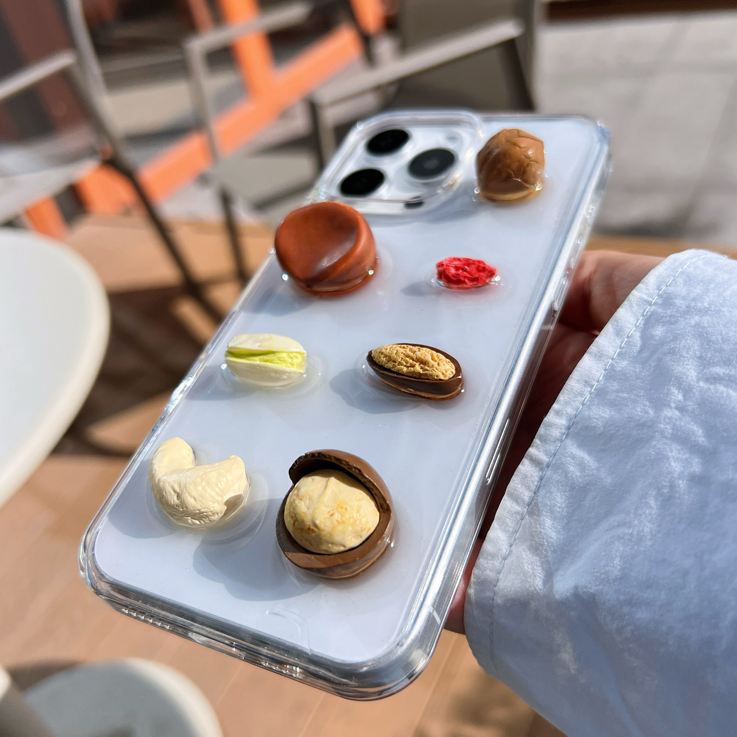 坚果苹果17手机壳透明iphone16promax滴胶15立体14立体13超好看12mini适用xs保护套女7se爆闪粉8plus独特高级