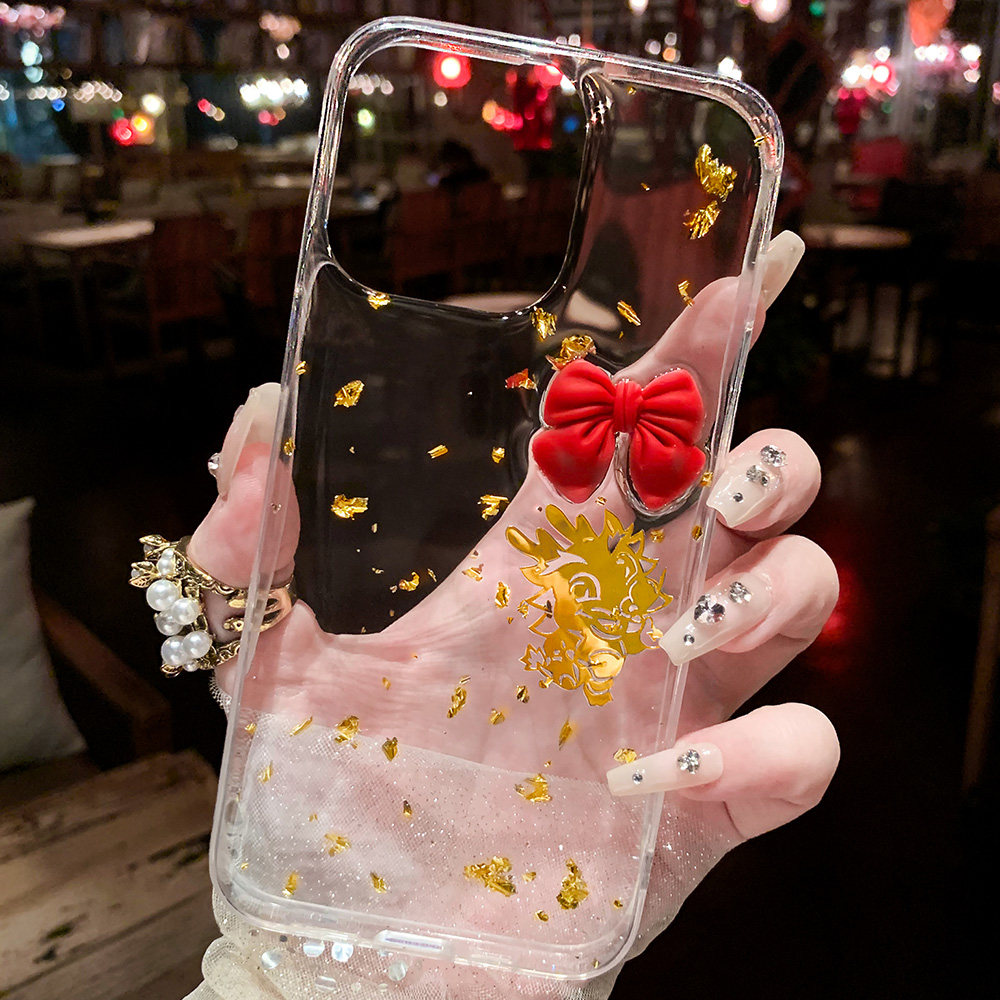 适用苹果17原创手机壳iphone16promax新款14滴胶13金箔15防摔8plus透明xs保护套mini硅胶7招财se好运12中国龙