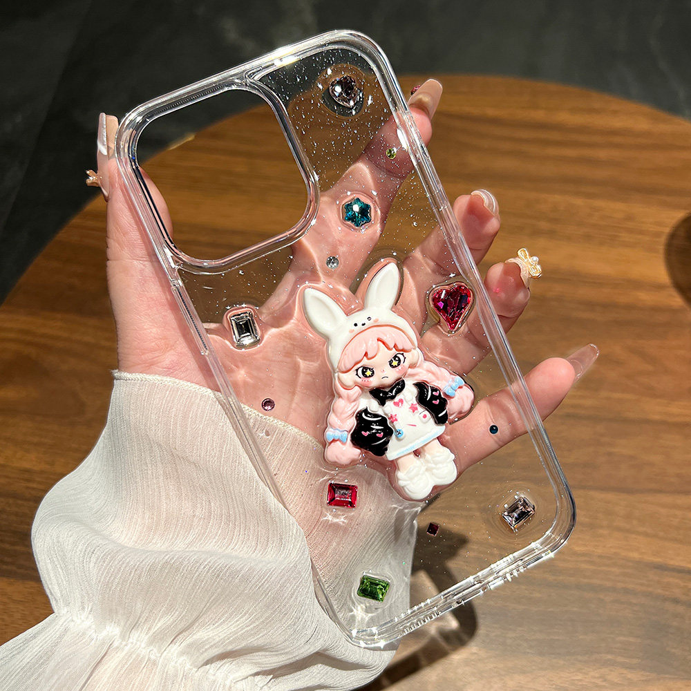 镶钻适用苹果17原创手机壳iphone16promax15新款14滴胶13闪粉xr防摔8plus透明xsmini硅胶7保护套12小众高级感