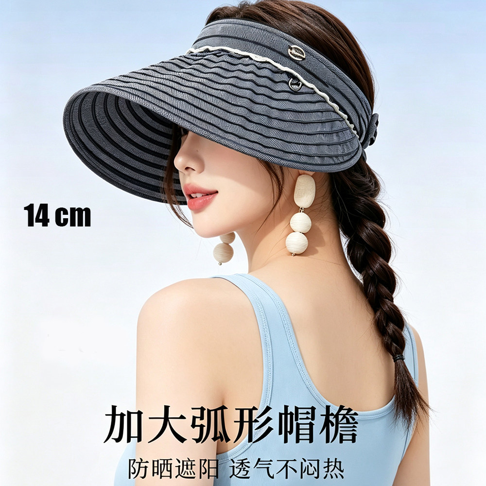 夏季女蕾丝空顶防晒可折叠帽