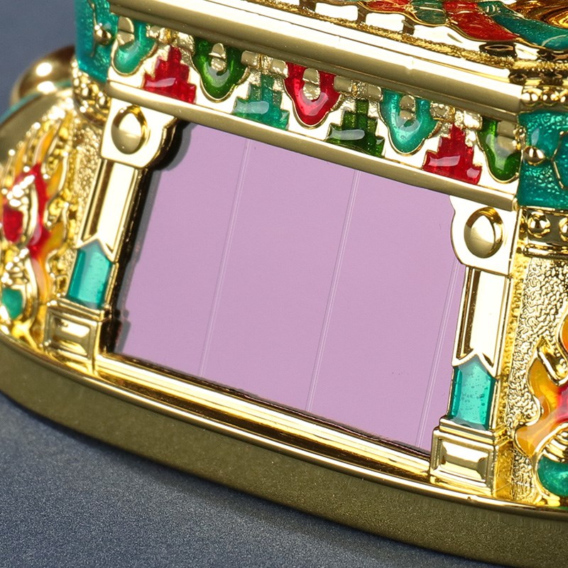 太阳能车载转金轮摆件转动轮车转轮车内饰品转金筒桌面汽车摆件