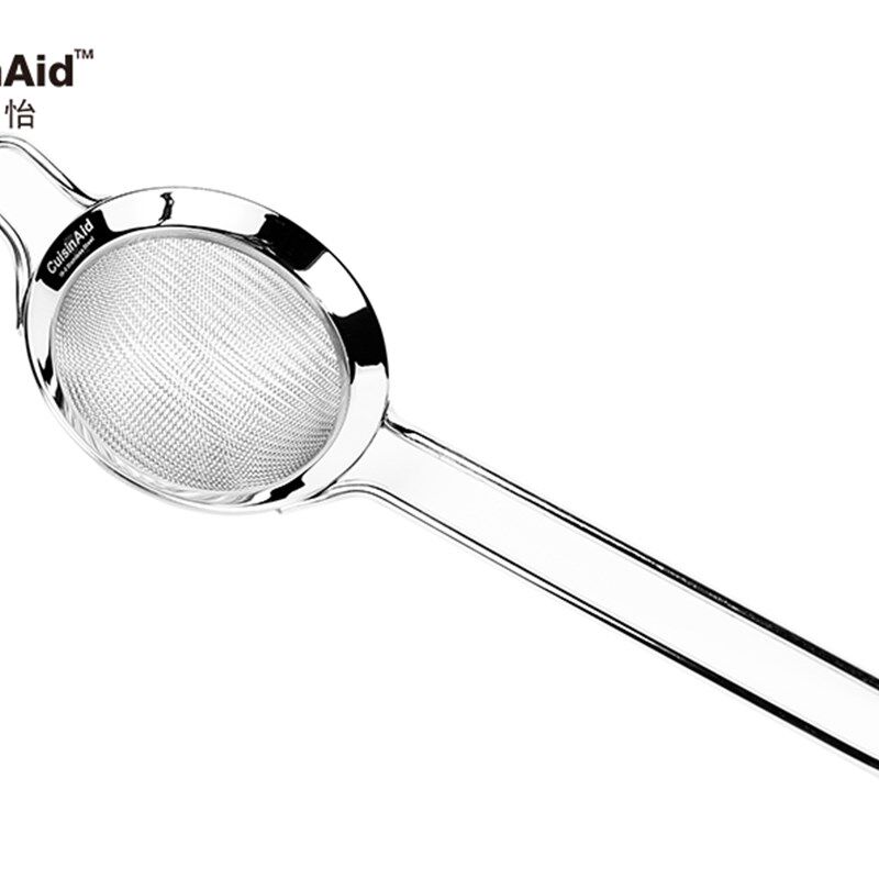 酷新怡日式整体304不锈钢手持面粉筛 加厚30目筛网 糖粉筛 火锅捞