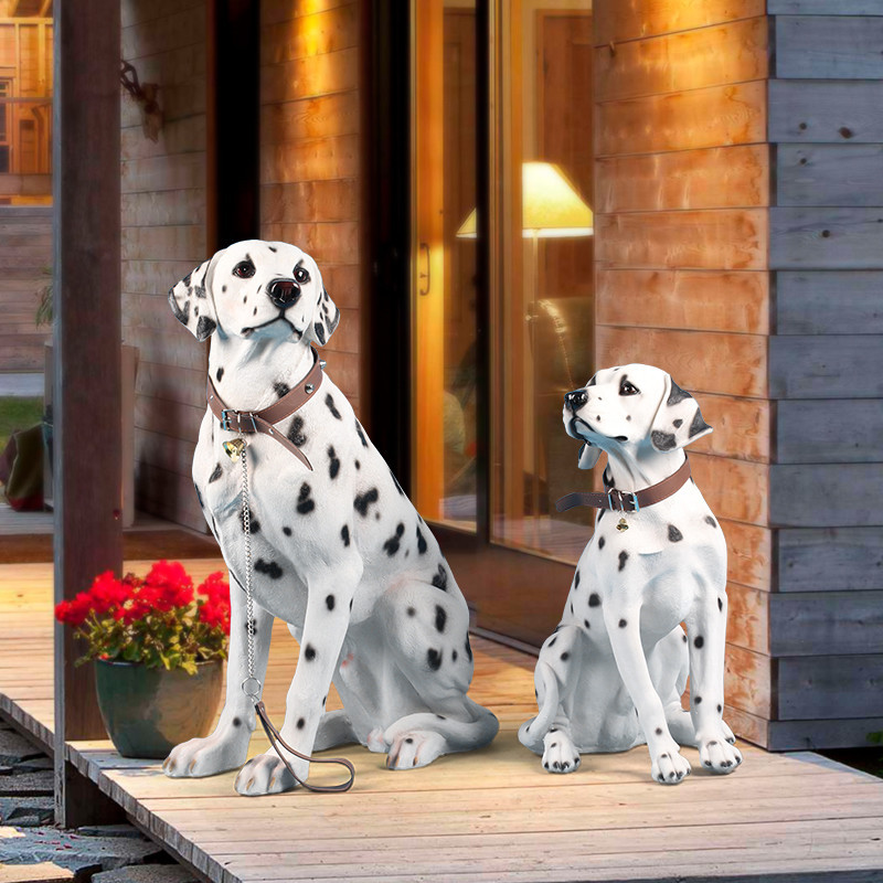 创意小狗摆件仿真树脂招财狗动物模型家居客厅庭院装饰品摆设