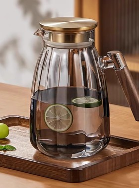 日式家用大容量高硼硅玻璃冷水壶加厚耐高温开水壶凉水壶茶杯套装