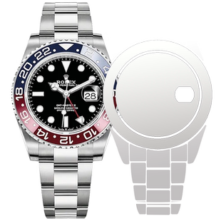 适用于劳力士4代绿水鬼M126610LV-002钢化膜41表扣膜贴膜定制玻璃膜表链表膜豪华版表圈修复定制后膜玻璃