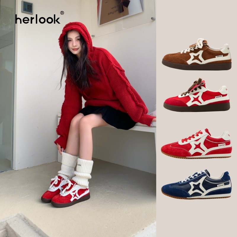HERLOOK ���ǵ�ѵЬŮ ��ɫ ��ʽ������Ƥ���а�Ь 254Ԫ