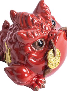 紫砂茶宠摆件可养金蟾茶具茶玩茶桌纯蟾蜍精品手工茶台茶道零配件
