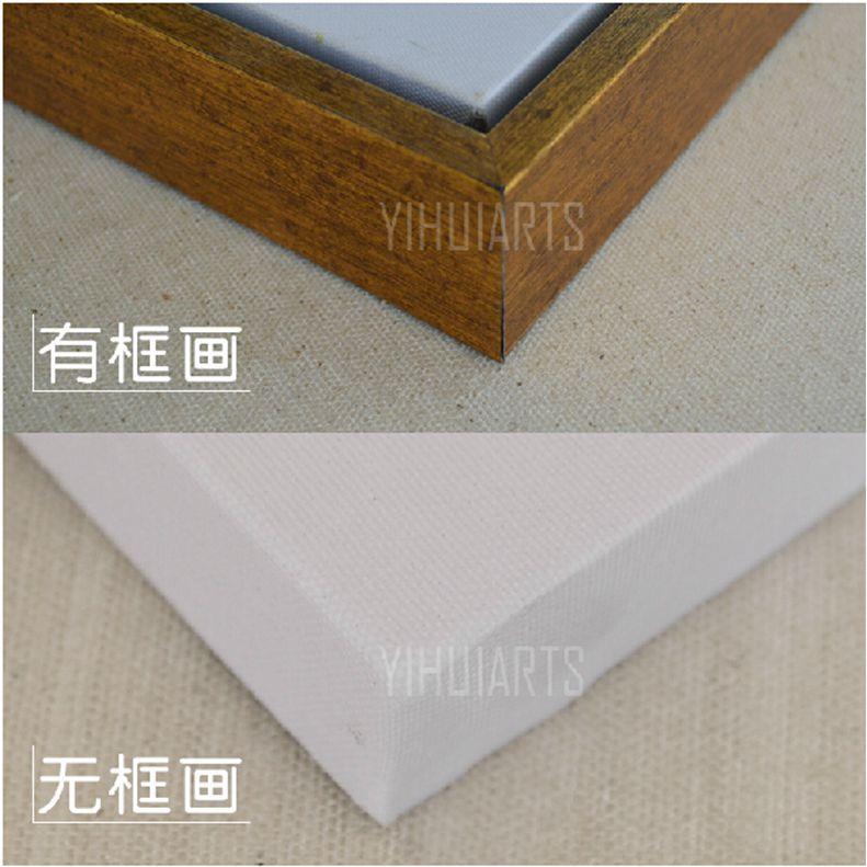 双联现代客厅装饰画有框真荷叶油画创意油画中式花卉挂画书房油画