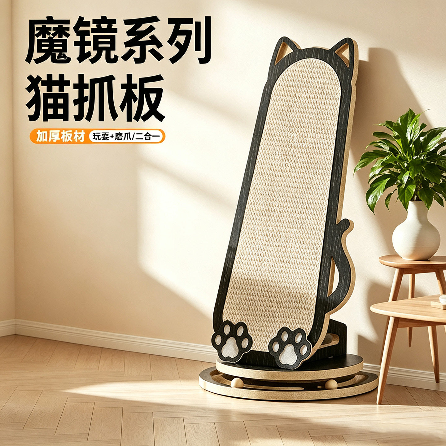 耐磨不掉屑剑麻立式猫抓垫墙贴