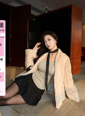 肉装小cherry 中古Fluffy 纹理感环保皮草外套气质微胖毛绒上衣女