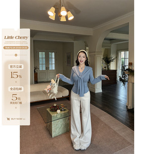 高克重银狐绒微胖松紧腰抽绳微喇休闲裤 复古红韵 女 小cherry 肉装