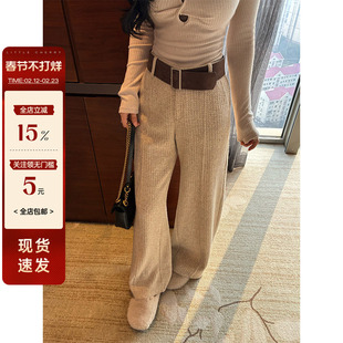 肉装小cherry 舒适至上 中高腰微胖百搭宽腰头休闲宽松直筒裤两色