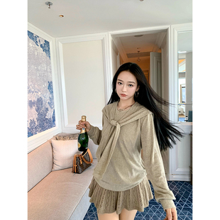 肉装小cherry 乖巧模范生 微胖慵懒休闲真两件卫衣女秋季显瘦上衣