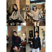 复古松弛感老钱风微胖大V领宽松套头毛衣 高智学姐 肉装 小cherry