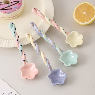 勺子可爱少女心陶瓷星星搅拌勺搅拌棒家用吃饭勺高颜值甜品勺咖啡