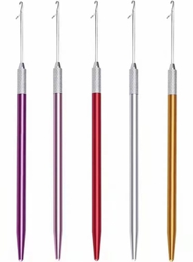 羽毛接发钩针金属针手勾假发无痕器脏辫勾针工具套接头发手工编织