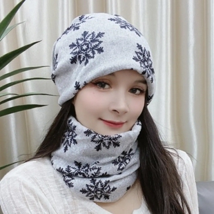 围脖帽子两用多用保暖包头堆堆帽秋冬护耳骑车防风护颈头套遮白发