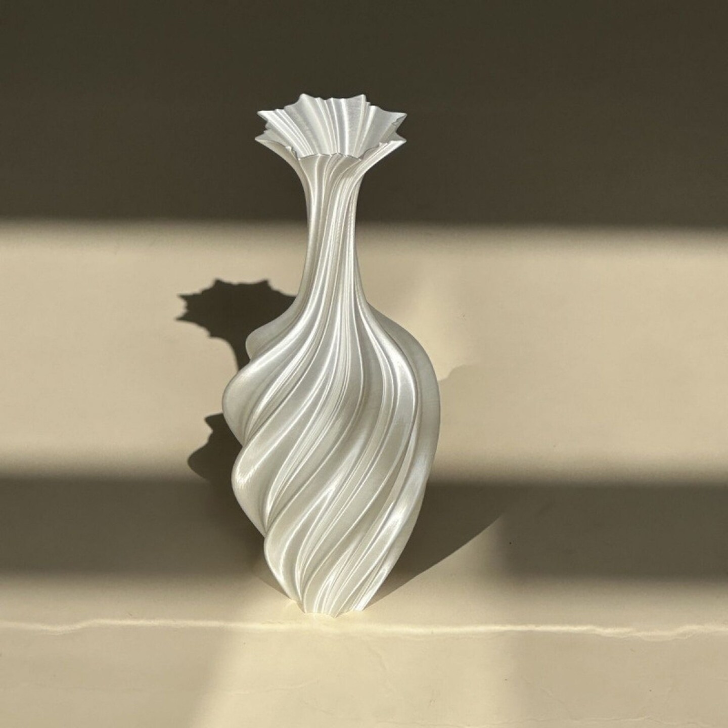 艺术感花瓶3D打印白花瓶摆件客厅水养插花轻奢高级感法式创意小众