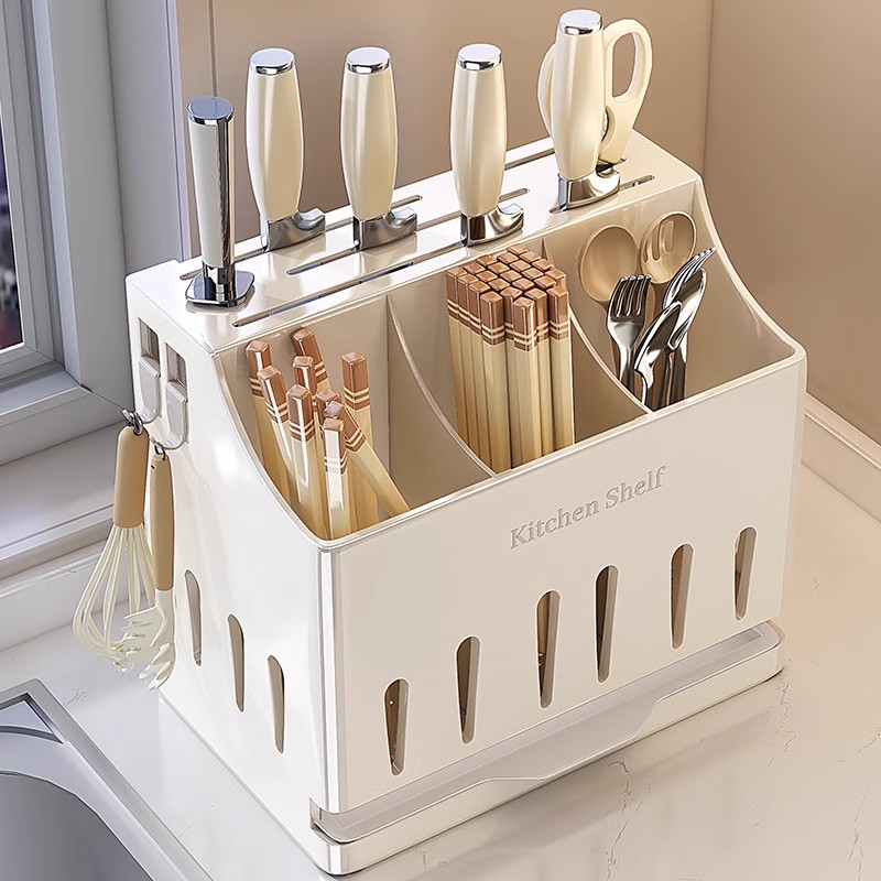 厨房德国不锈钢放菜刀一体风干