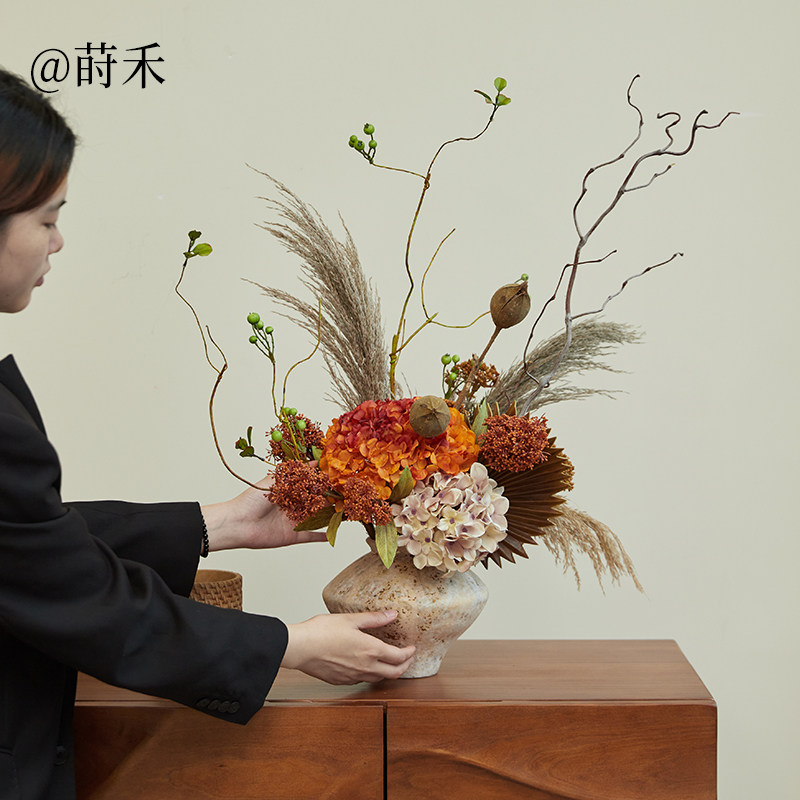 揽秋高级感逼真仿生花秋色大花束仿真花/假花