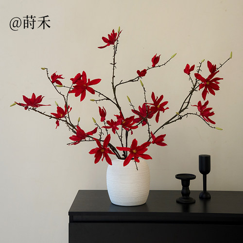 莳禾中式望春玉兰仿真花摆件