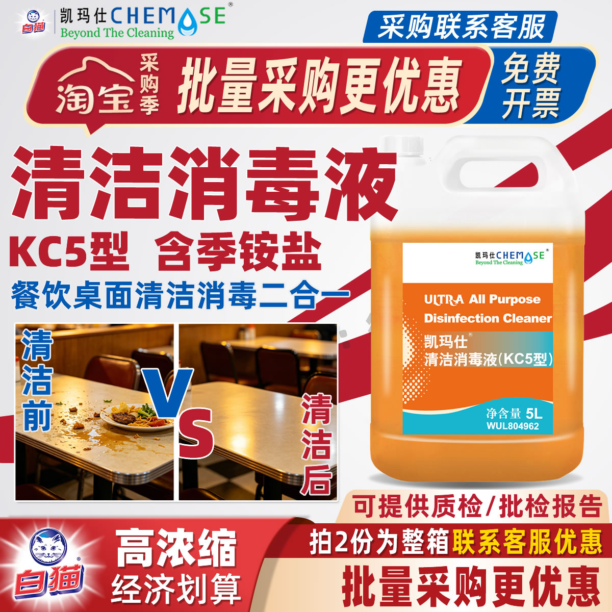 凯玛仕清洁消毒液KC5型高浓缩图片