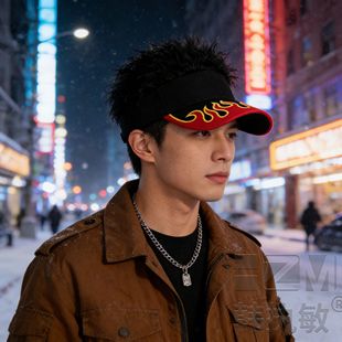 带头发的帽子假发帽子男鸭舌帽一体刺绣贴布潮流遮阳秋冬装饰街舞