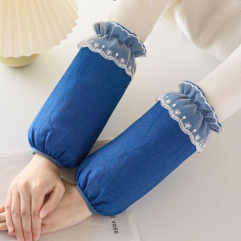 蓝色袖套女士2025新款