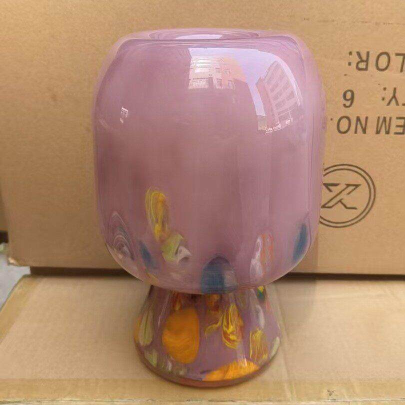 轻奢级感玻璃花中古摆件客厅插花餐桌水培设计感小众新家好看
