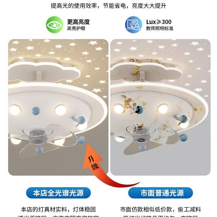 飞机灯儿童房吸顶吊灯简约现创意家用卧室灯孩女孩房间风扇灯