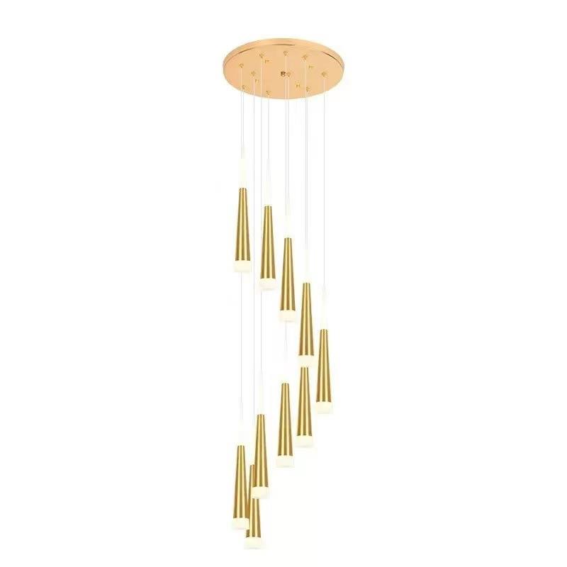 现代简约LED复式别墅楼梯流星雨吊灯旋转LED亚克力铝材轻奢长吊灯