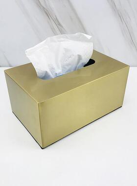 创意欧式轻奢简约现代金属色小鸟房子纸巾盒客厅前台茶几装饰品