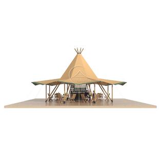 印第安帐篷户外实木tipi尖顶帐篷景区餐厅酒吧大型活动用营地帐篷