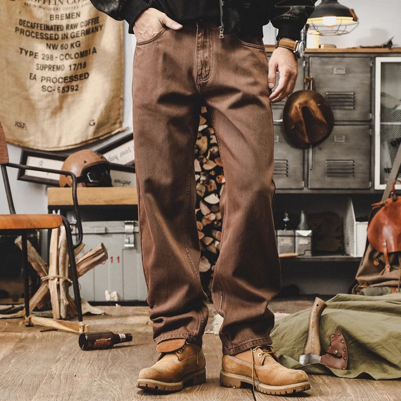 美式复古美拉德牛仔裤男直筒