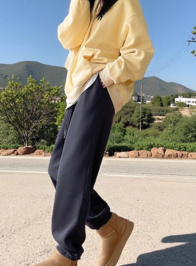 黑色运动裤女裤2026新款春夏束脚卫裤休闲秋冬高腰显瘦休闲灯笼裤