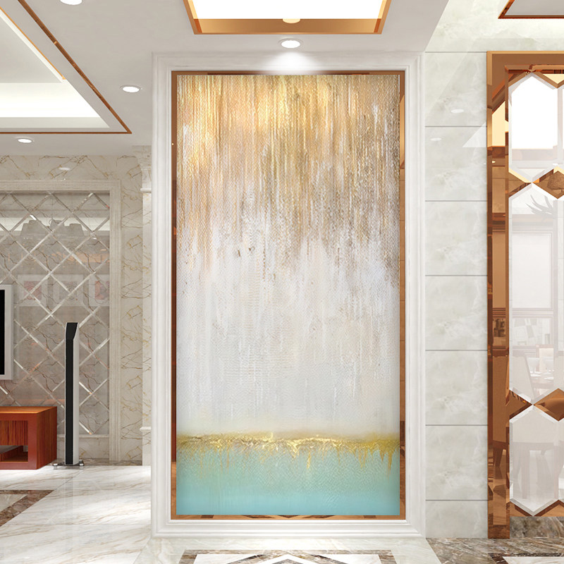 轻奢简约玄关背景墙壁纸抽象鎏金餐厅防潮小众艺术过道墙壁画墙布