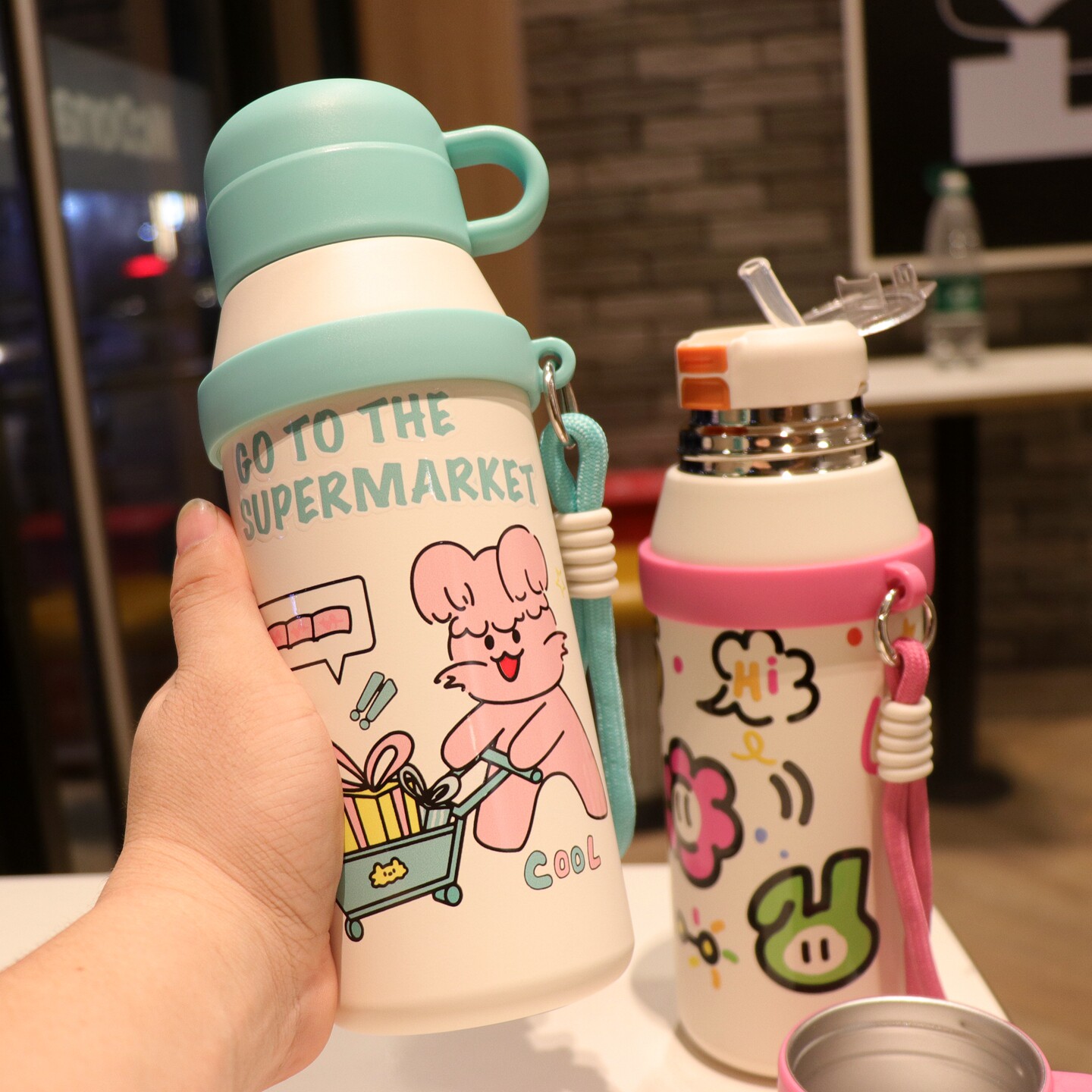 大容量保温杯水杯便携高颜值儿童学生上学专用2025新款双饮吸管杯,餐饮具,保冷/保温杯,淘宝优惠券,粉丝福利购,淘宝优惠卷