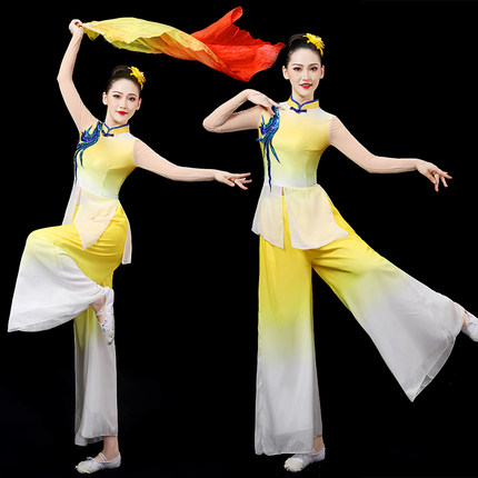 黄河水从我家门前过广场舞扇子舞2026新款女士秧歌服古典舞演出服