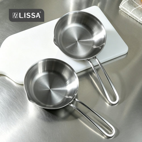 LISSA加厚304不锈钢泼油小锅