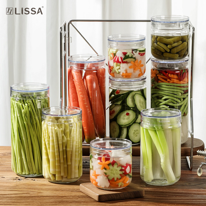 日式泡菜罐一夜渍家用玻璃密封罐泡菜坛子辣椒酱分装水果罐头空瓶,厨房/烹饪用具,密封罐,淘宝优惠券,粉丝福利购,淘宝优惠卷