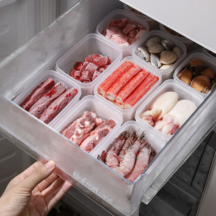 日本进口保鲜盒食品级冰箱分装 盒冷冻肉盒子一周备餐盒密封保鲜盒