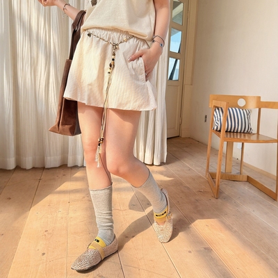 设计师品牌彩条花苞短半裙