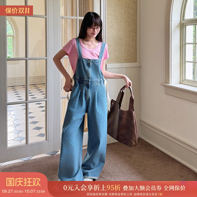 欧阳丹设计师牛仔背带裤