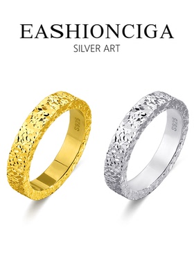 碎碎冰戒指千色叶S925纯银2025新款甜美情侣戒爆款满天星锤纹指环