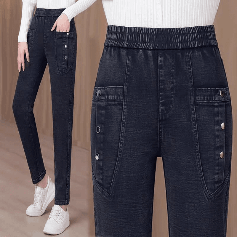 牛仔裤2024秋季新款宽松高腰显瘦休闲百搭弹力小脚哈伦大码长裤,女装/女士精品,牛仔裤,淘宝优惠券,粉丝福利购,淘宝优惠卷