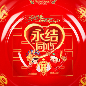 可爱新人盆子洗漱套装结婚新郎一对用品大红色出嫁镜梳婚礼嫁妆一