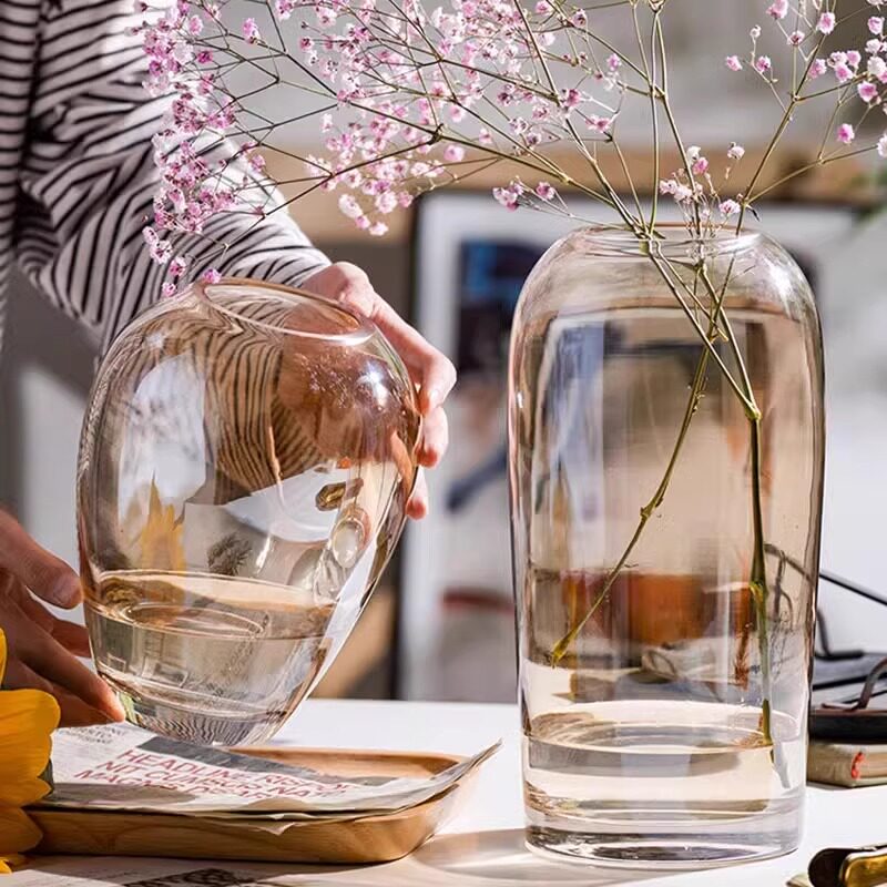 花瓶北欧摆件客厅插花玻璃高级感花瓶