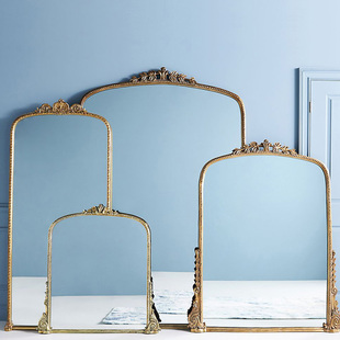 欧式 饰镜卧室穿衣化妆镜壁挂墙面复古镜客厅玄关镜家用镜子 全身装