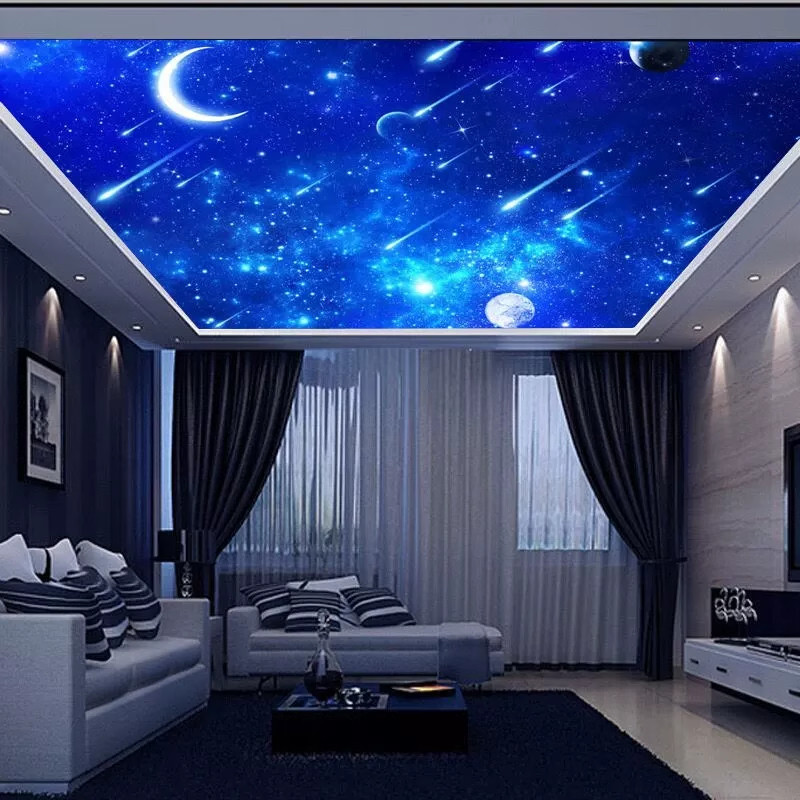 酒吧室顶家庭影院竹木纤维天花板儿童房星空墙板ktv客厅背景墙影