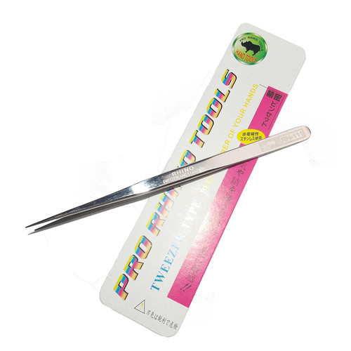 日本犀牛RH-111不锈钢镊子 维修手机钟表高精密防磁尖头夹具夹子